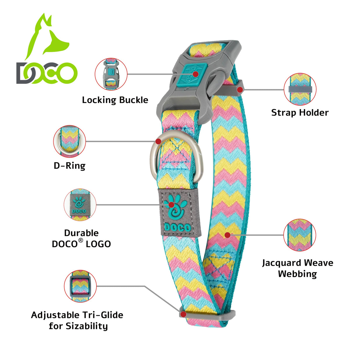 DOCO® Jacquard Stitched Weaved Collar.