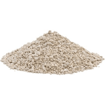 Pile of light-colored gravel or sand on a white background