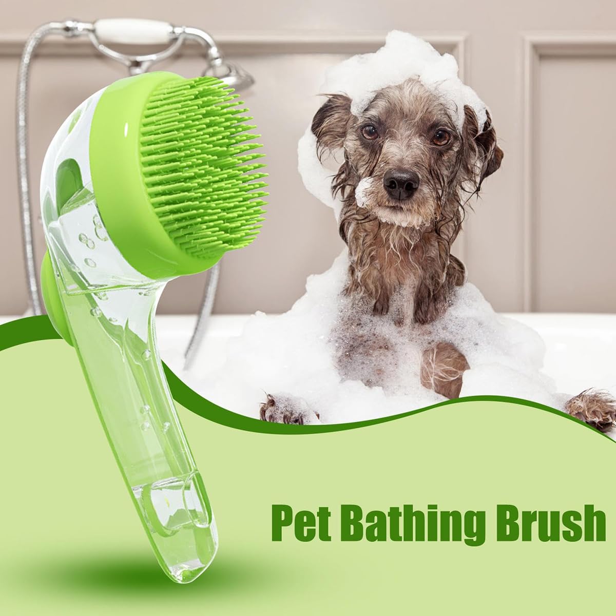 Nunbell Pet Bath Brush Long Hand