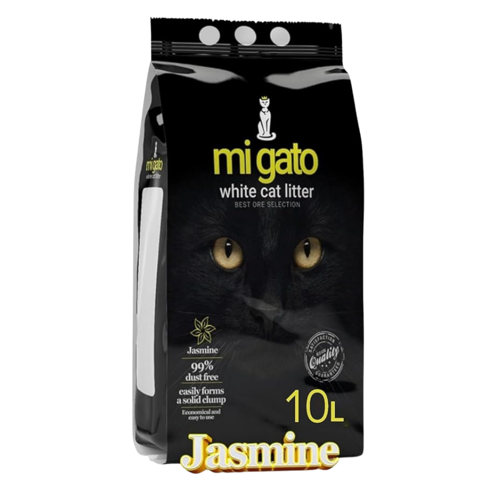 mi gato white cat litter jasmine 10l.