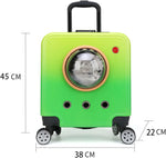 Dog Carrierswith Wheels and Handle up to 10 kg Flat tie Rod Green.