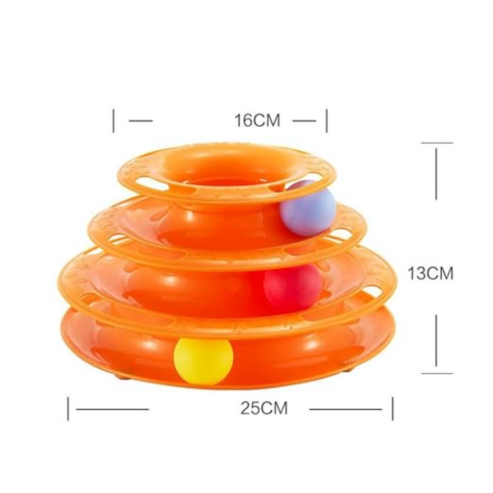 Cat Toy 3 Floor with 3 Balls Petfast.shop Generic Cat Supplies Toys petfast.shop EgyptOrange 215.00