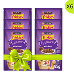 Buy 5+1 Free Friskies Beef Chunks in Gravy Wet Cat Food Pouch 85g