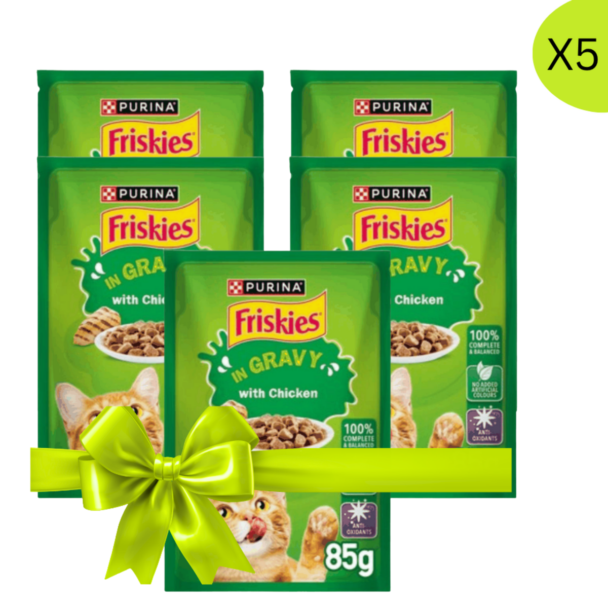 Buy 4+1 Free Friskies Chicken Chunks in Gravy Wet Cat Food Pouch 85g Petfast.shop Friskies Cat Food Wet Food petfast.shop EgyptDefault Title 180.00