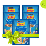 Buy 4+1 Free Friskies Salmon Chunks in Gravy Wet Cat Food Pouch 85g