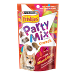 Purina Friskies Party Mix Crunch cat treats packaging on a white background