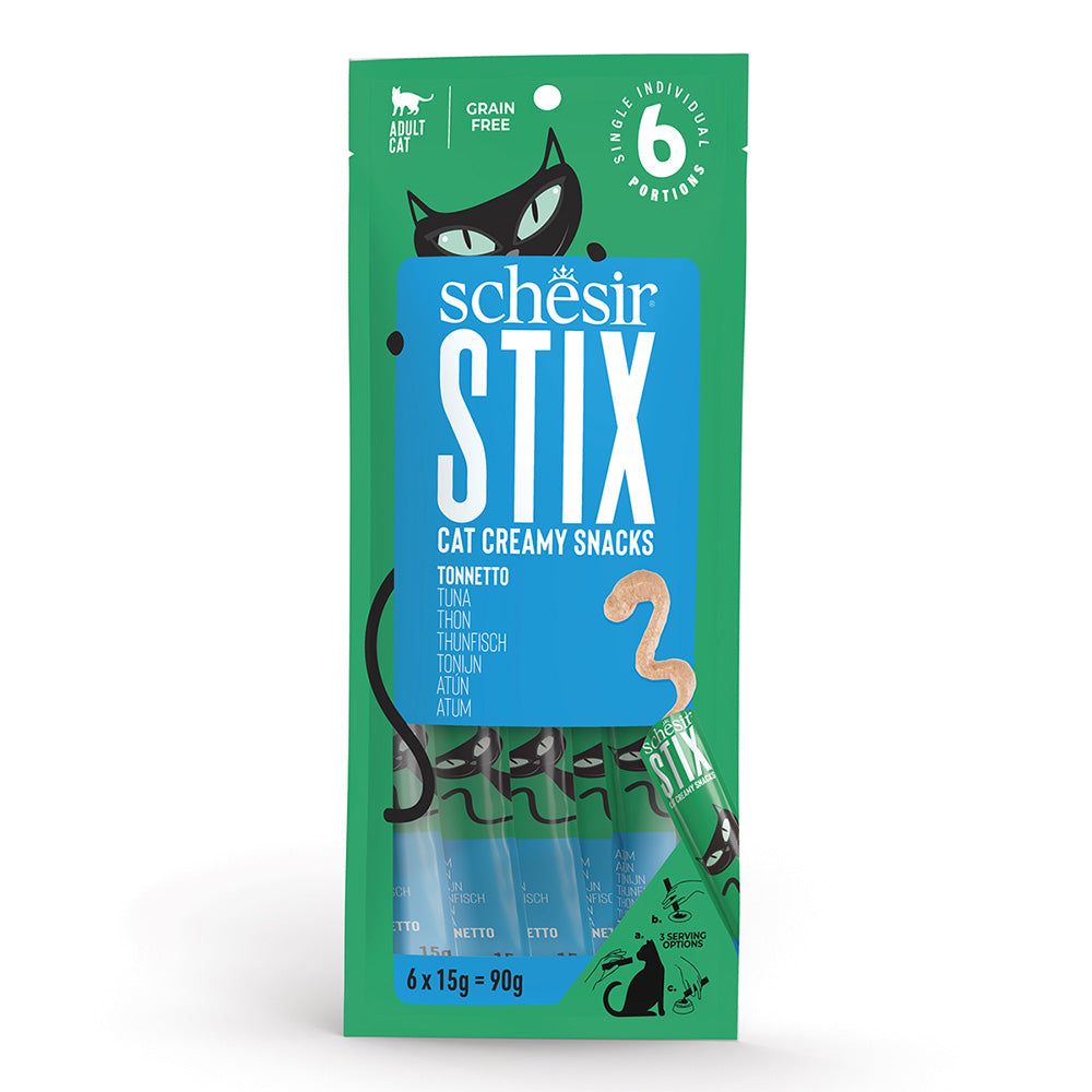 SCHESIR Stix Creamy with Tuna - Treat for Cats - 6 X 15g =90g.
