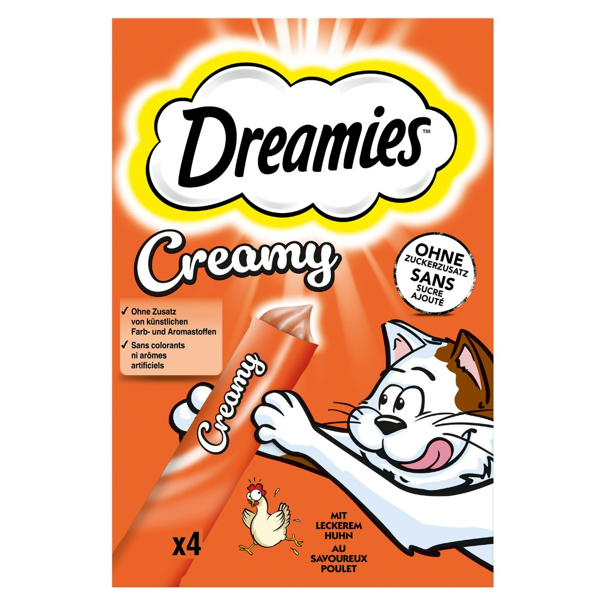 Dreamies Creamy Treat for Adult Cat Chicken 4Pcs