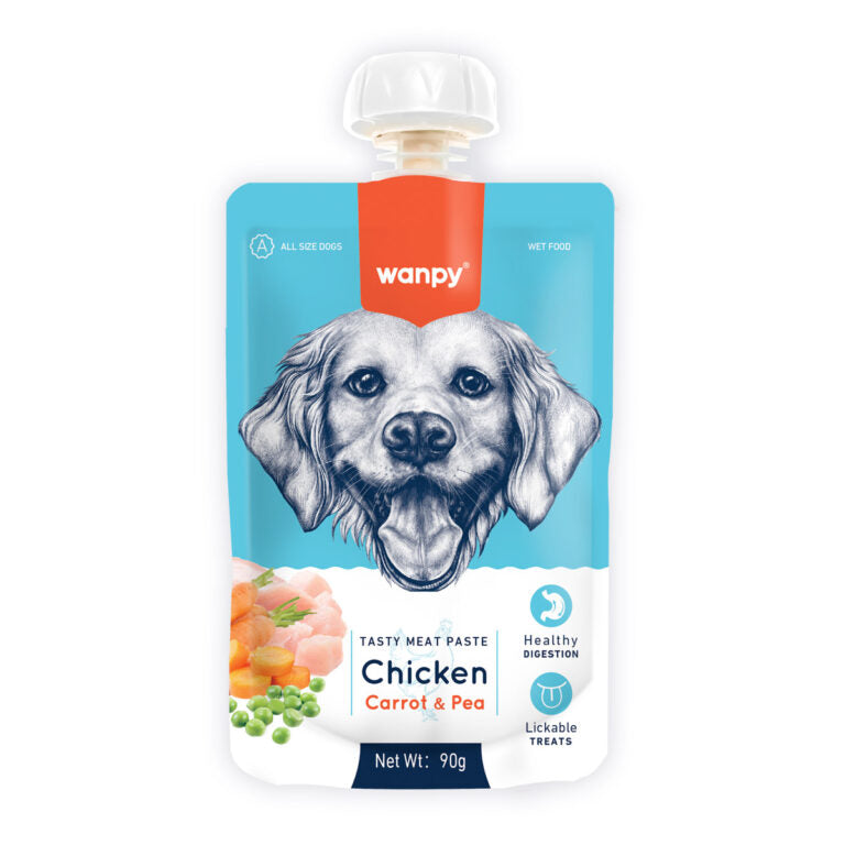 Wanpy Tasty Meat Paste Chicken with Carrot and Pea for Dogs 90g.