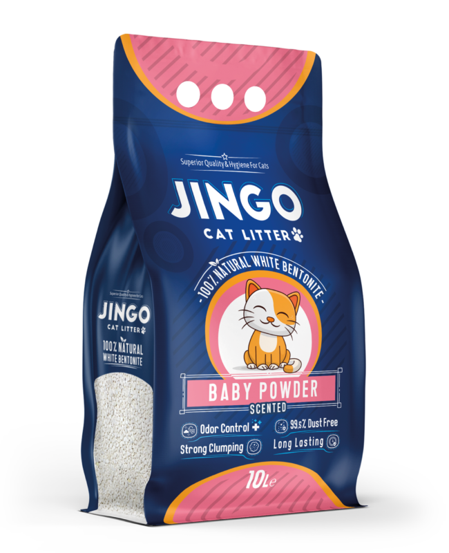 jingo whit cat litter - baby powder 10l.