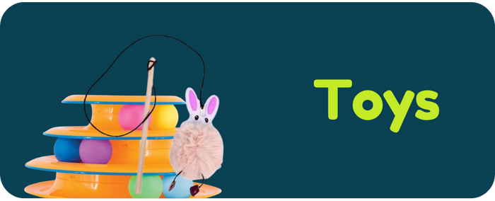 Toy with rabbit ears on a dark green banner labeled 'Toys'.