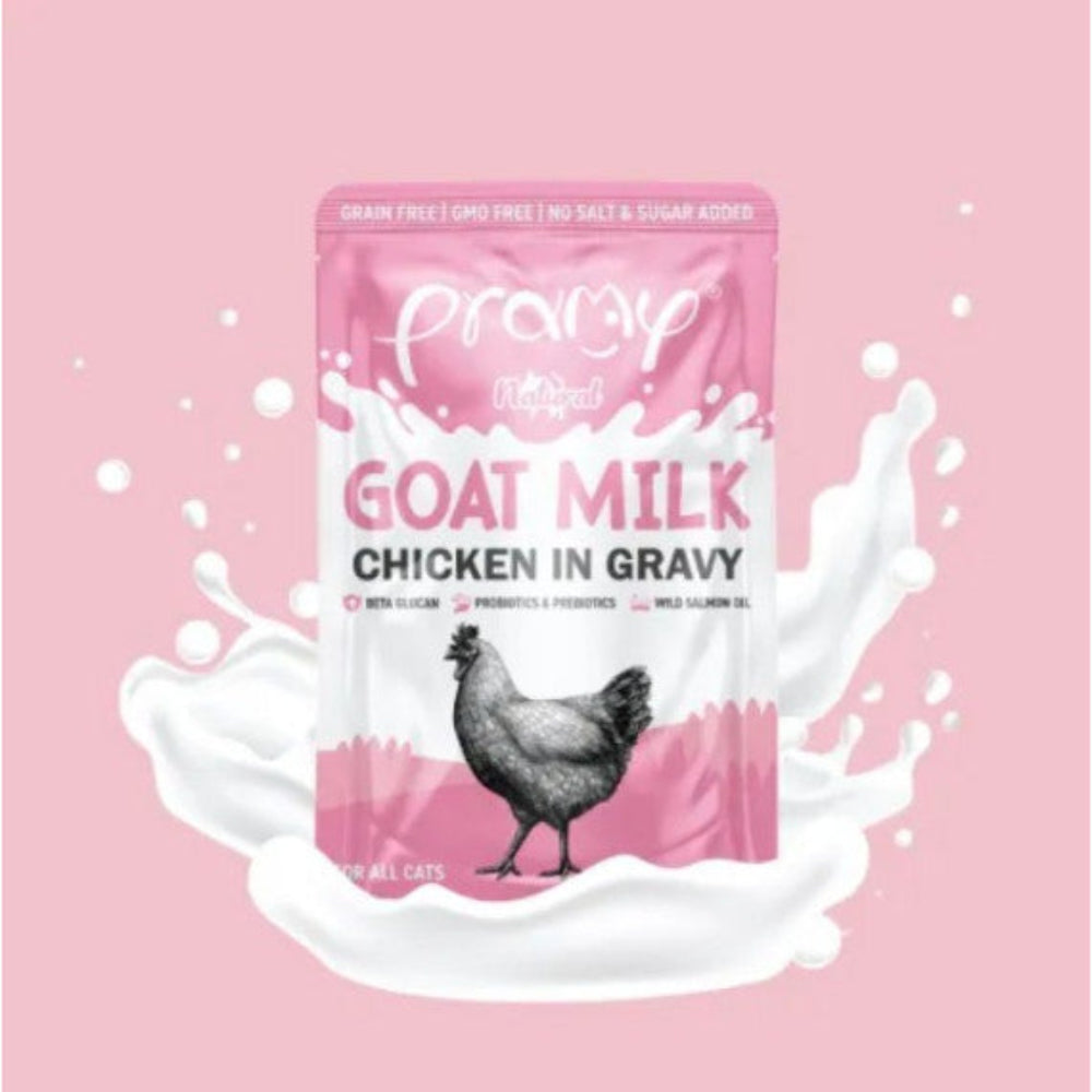 Pramy for Cat Goat Milk Chicken in Gravy 60g Petfast.shop Pramy Cat Exclusive Kitten Milk Skin & Coat Care Wet Food petfast.shop EgyptDefault Title 180.00