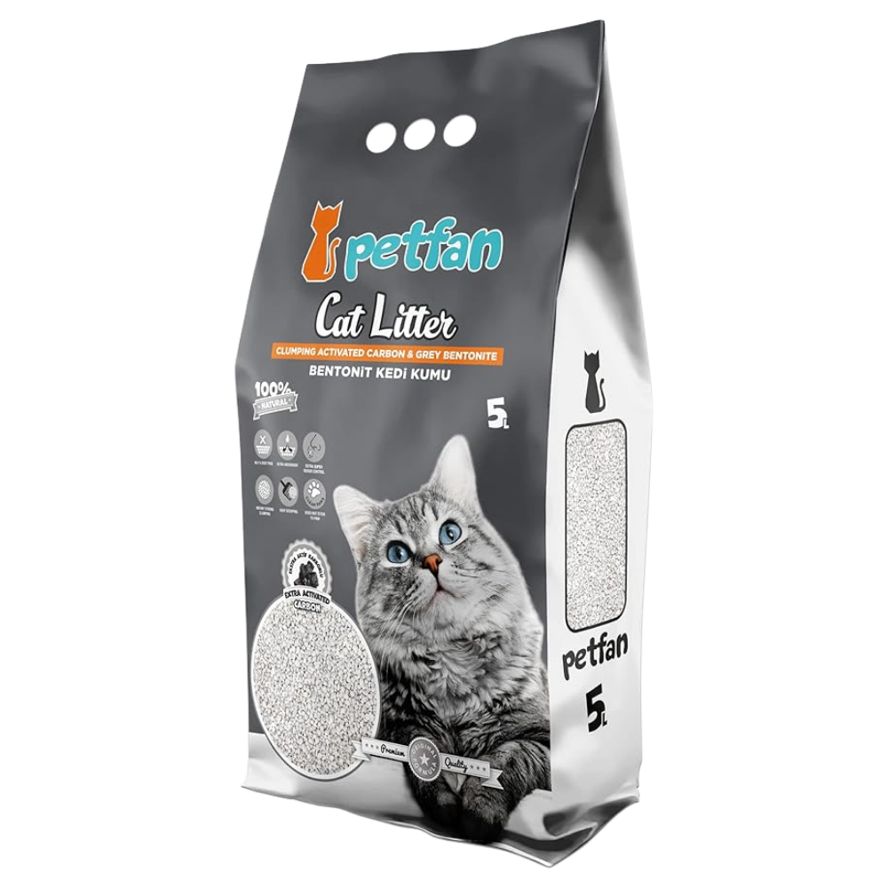 PET FAN CAT LITTER CLUMPING ACTIVATED CARBON 5L.