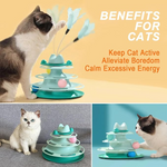 Nunbell Cat Toys - Cat Roller - 4 Layers - Balls and Feather Wand