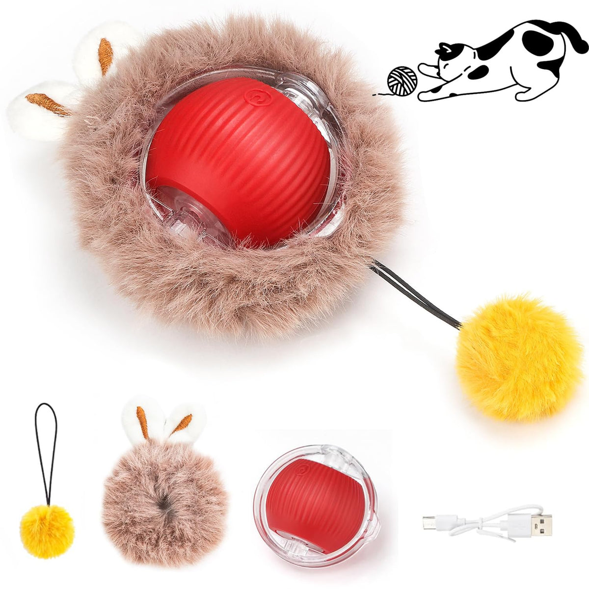 Running Ball with Ball Cat Toy 3 Pcs Petfast.shop Generic Cat Supplies Toys petfast.shop EgyptGreen 0.00