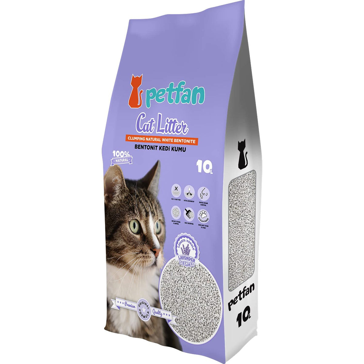 PET FAN CAT LITTER CLUMPING LAVENDER 10 L.
