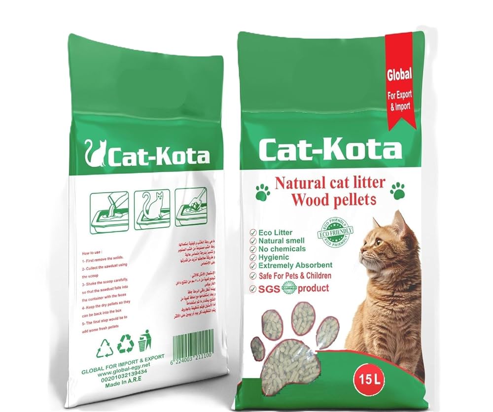 Cat-Kota Natural Wood Pellet Cat Litter, Organic, 15 kg.