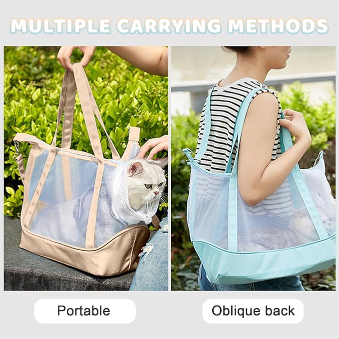 Pet Carrier Breathable Portable Sling Bag with Zipper.