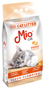 Mio Cat litter packaging with a kitten on a white background