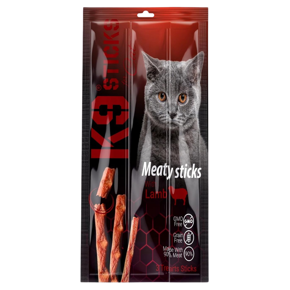 K9 Meaty Sticks Cat Treats - Pack of 3 (Lamb - Turkey - Tuna & Shrimps).