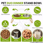 Pet Duo Dinner Stand Bowl | Stainless Steel Petfast.shop Generic Bowls & Feeders Cat Dog Exclusive Supplies petfast.shop EgyptPurple 675.00