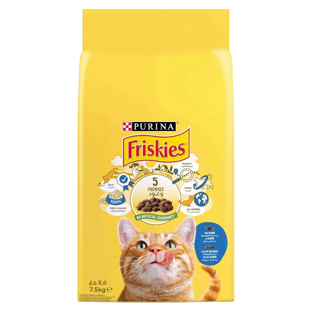 Friskies Dry Food with Salmon And Vegetables for Adult Cats 7.5 kg.