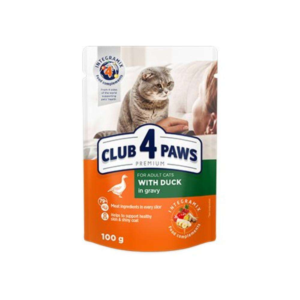 Club 4 Paws Pouch with Duck in Gravy for Adult Cats 100 gr.