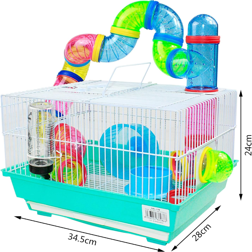 Hamster Cage Rectangular with Funky Tubes