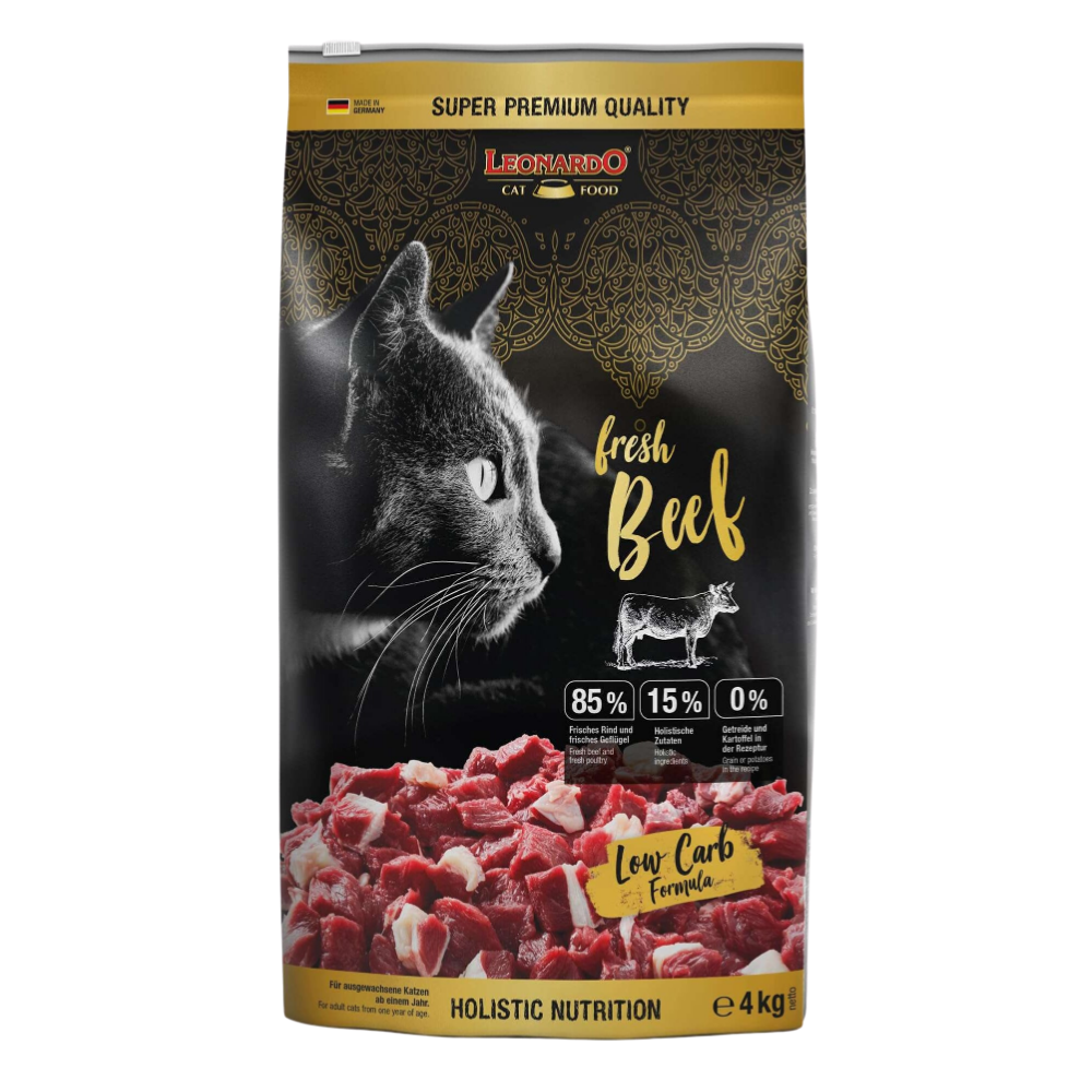 Leonardo GF and holistic Dry Food For adult Cats With Fresh Beef 4 Kg.