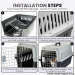 Step-by-step guide on how to assemble a pet fiber cage for puppies and kittens.