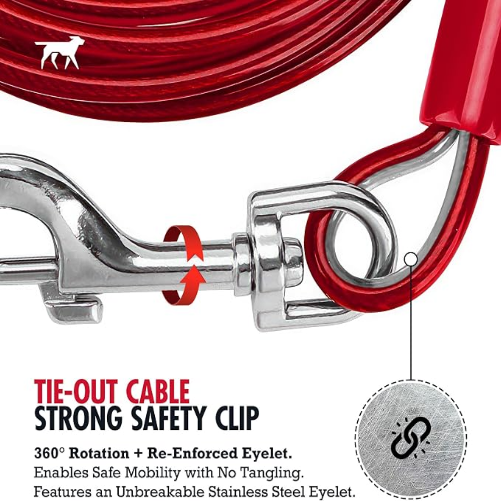 Large Dog Tie-Out for Dogs Up To 60LBS Petfast.shop Generic Dog leash & Coller & Harness Supplies petfast.shop EgyptDefault Title 650.00