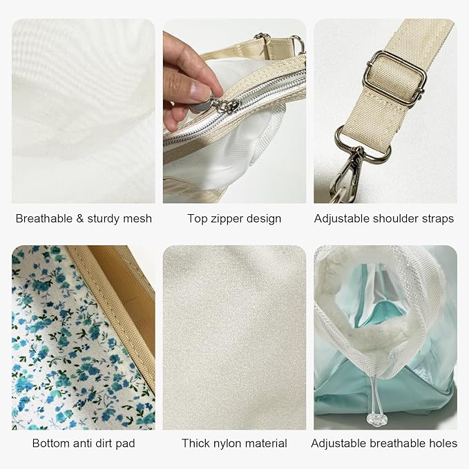 Pet Carrier Breathable Portable Sling Bag with Zipper.