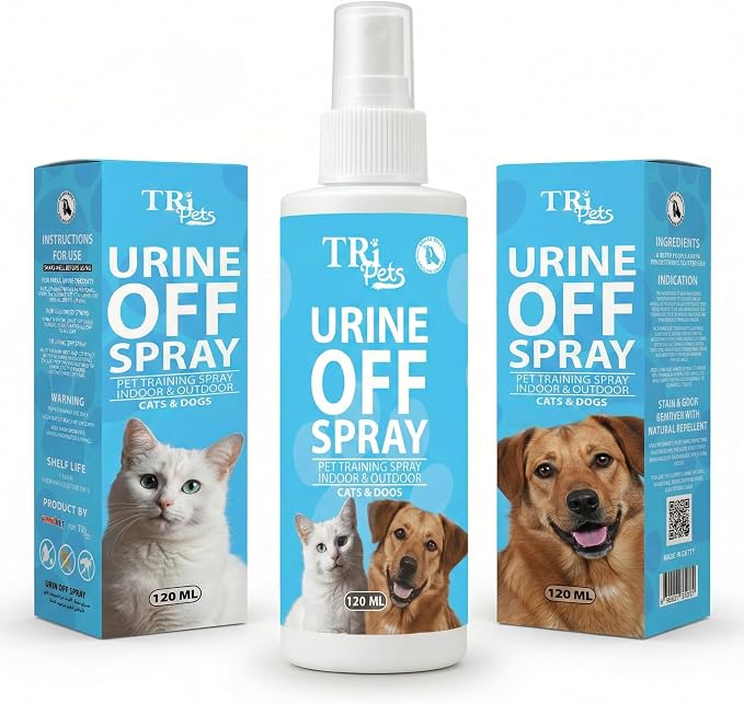 TRI Pets Urine Off Spray Cats & Dogs 120 Ml Petfast.shop Tri Pets Cat Cleaning & Potty Dog petfast.shop EgyptDefault Title 270.00