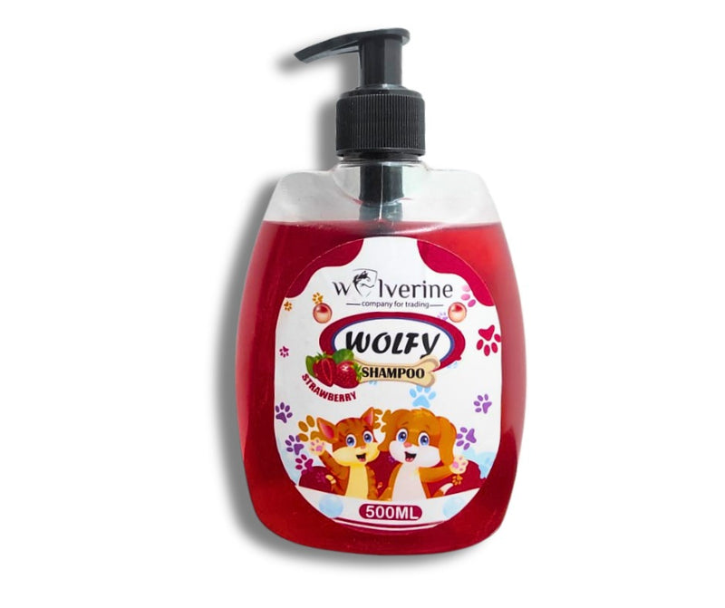 WOLFY SHAMPOO STRAWBERRY ANTI FLEA / TICK 500 ML.
