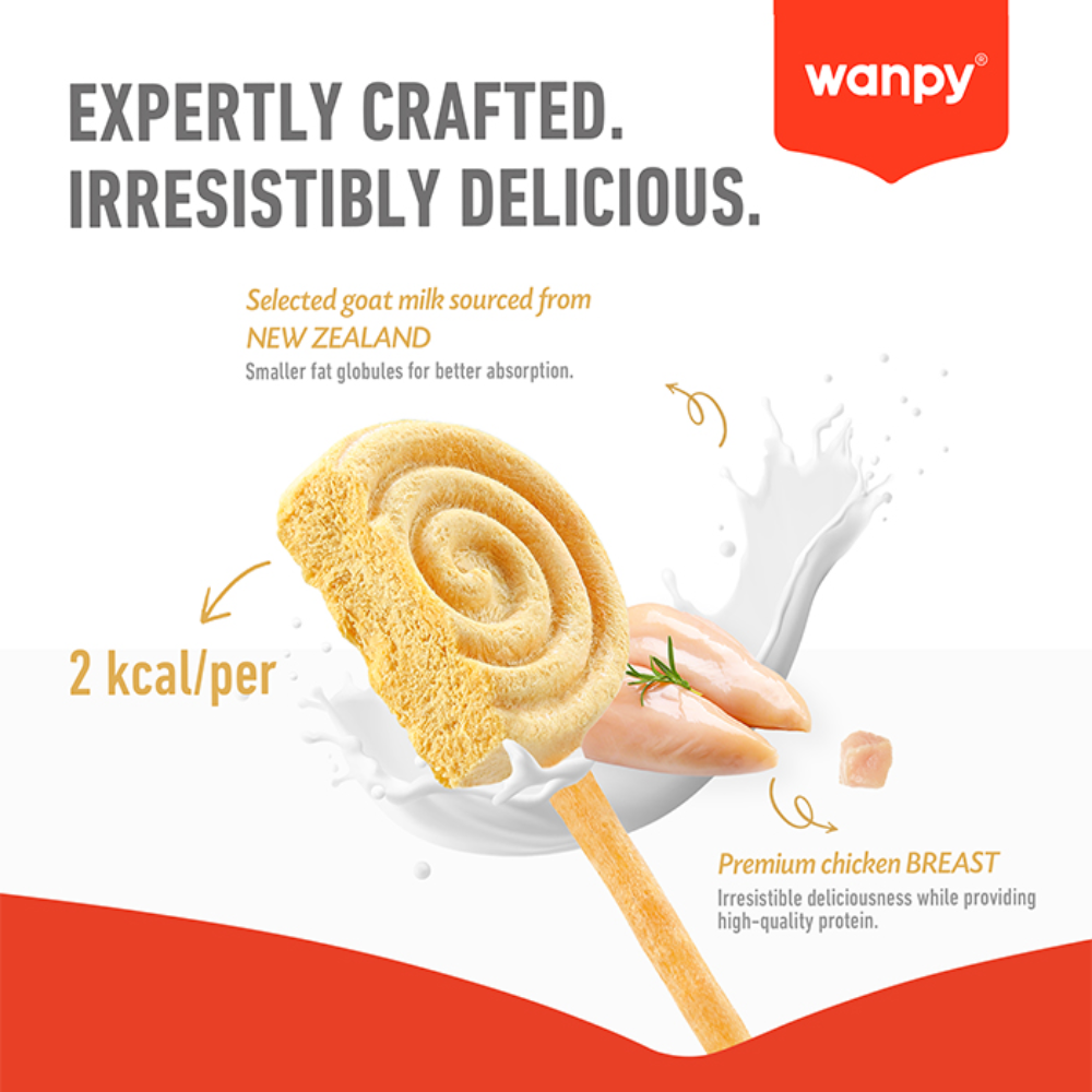 Wanpy Cat Lollipop Chicken, Goat Milk & Cat Grass6g Petfast.shop Wanpy Cat Chewy Treat Treats petfast.shop EgyptDefault Title 120.00