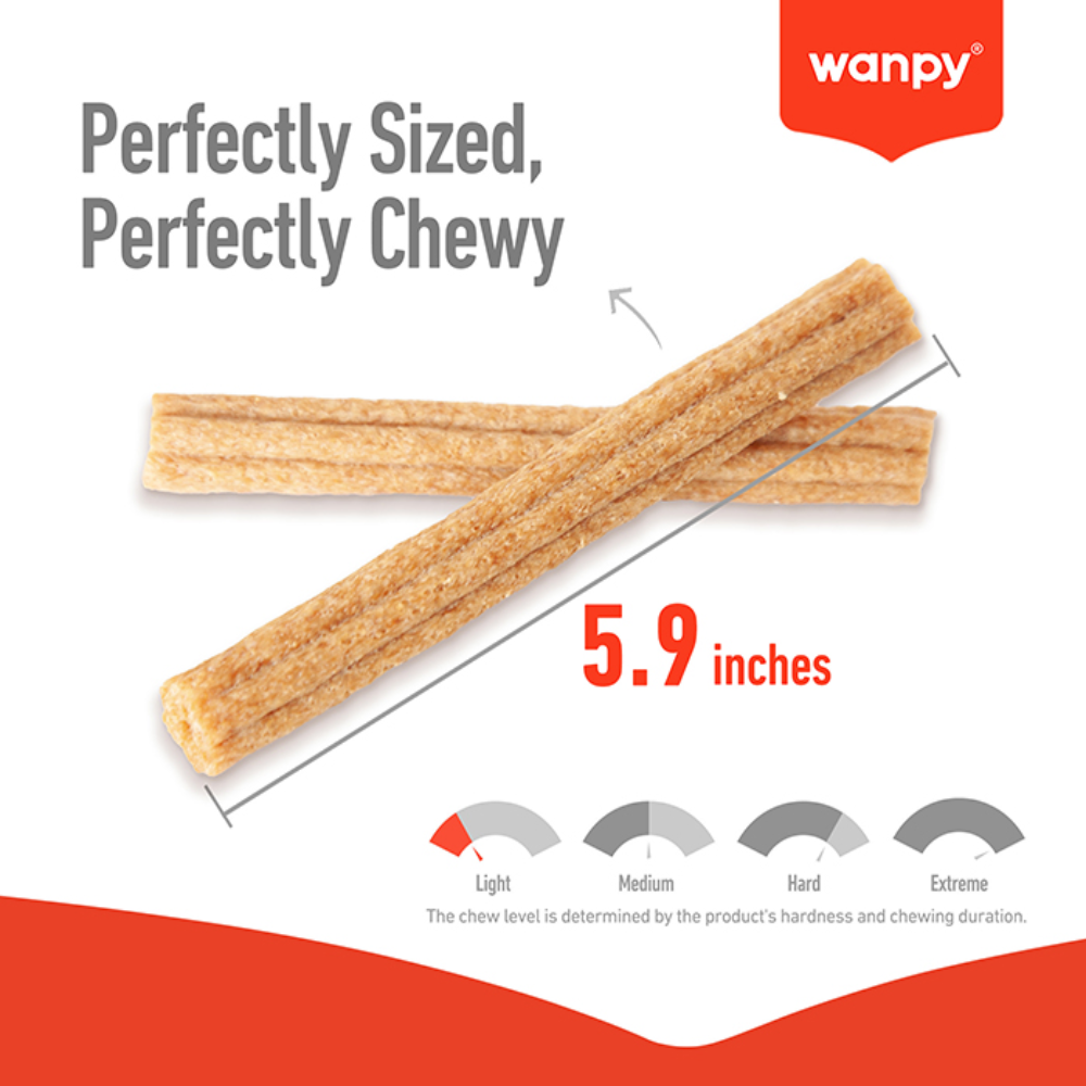 Wanpy Treat For Adult Dog Chewy Puff Sticks Chicken 100 g