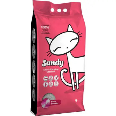 SANDY CAT LITTER EXTRA CLUMPING BABY POWDER 5 KG.
