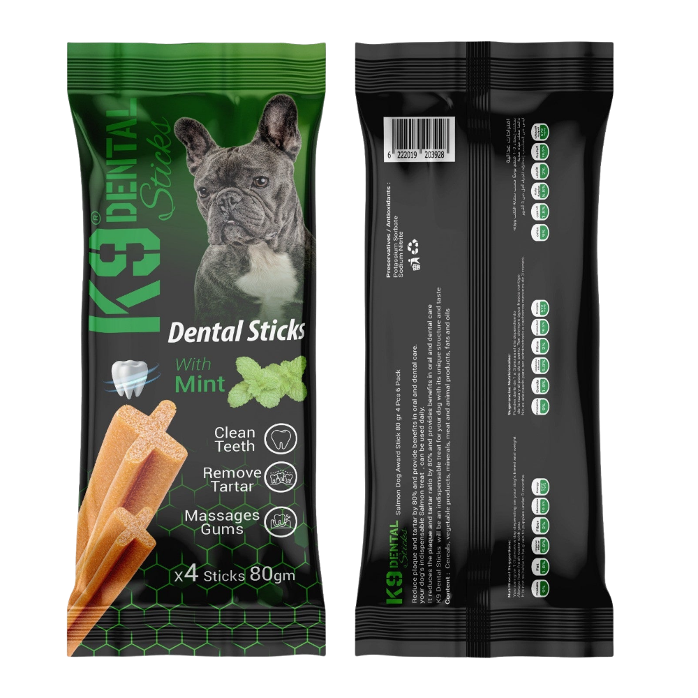 K9 Dental Sticks with Mint for Dogs X4 Sticks - 80gm.