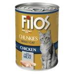 Can of Filos Chunkies Adult Cat Chicken with Fresh Meat on a white background
