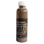Bottle of cat litter deodorant beads on a white background