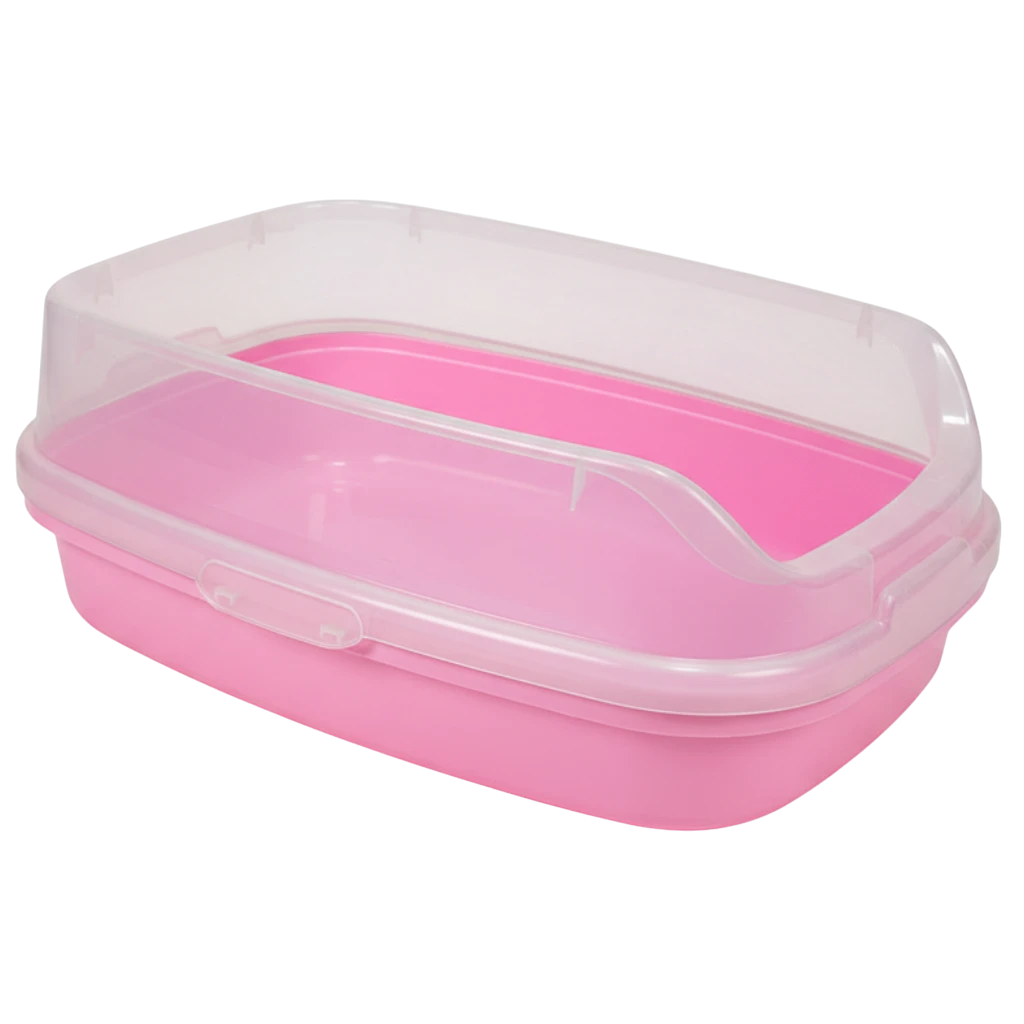 صندوق فضلات القطط الوردي