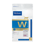 Bag of Virbac cat food for weight loss and diabetes on a white background