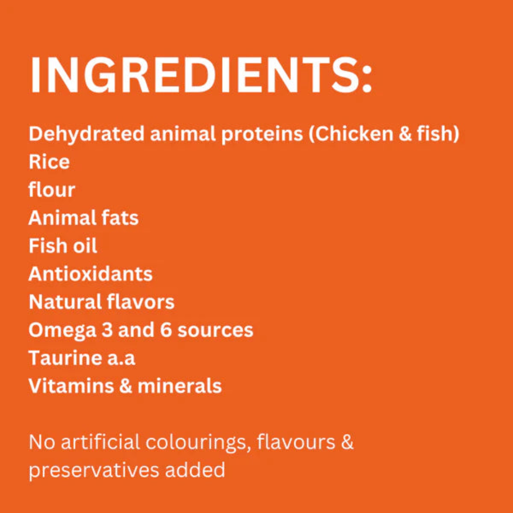 List of ingredients on an orange background
