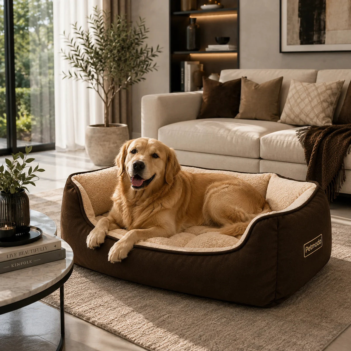 Petmoda Leather / Fur Cozy Bed 70*55 Cm