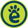 Logo with a paw print and the letter 'e' on a green circle