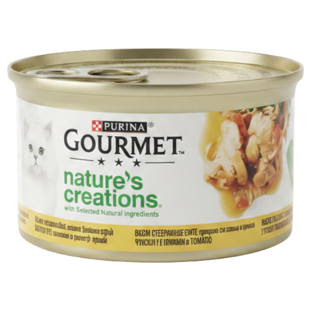 Gourmet Nature's Creations Rich In Chicken, Garnished With Spinach And Tomatoes 85g