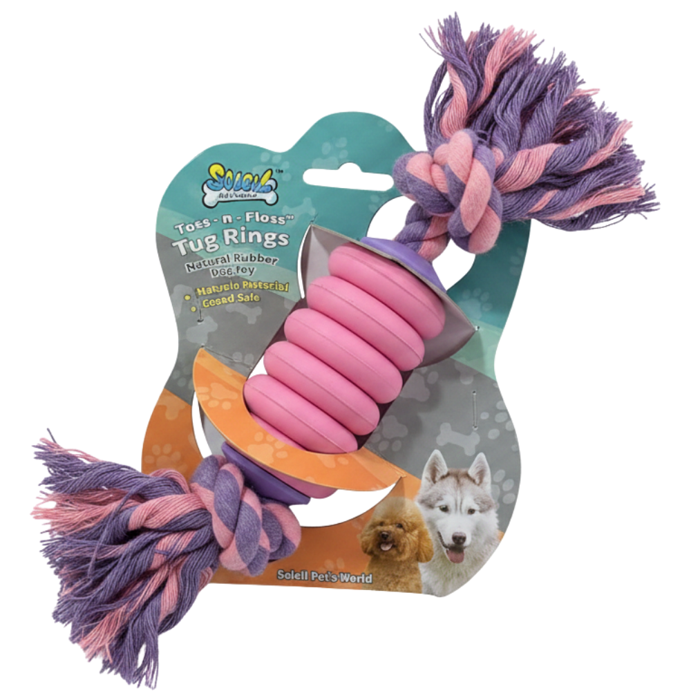 Soleil Tug Rings Natural Rubber Dog Toy
