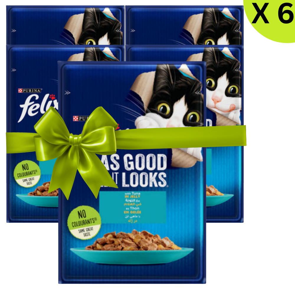 BUY 5 + 1 FREE Felix Tuna in Jelly Wet Cat Food Pouch 85g – Complete & Balanced Nutrition Petfast.shop Felix Bundles Cat Exclude Food Wet Food petfast.shop Egypt PBU6007S Default Title 275.00