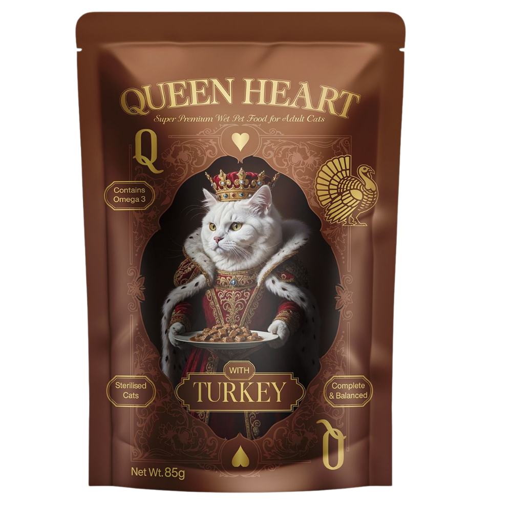 Queen Heart Super premium Wet Food For Adult Cat With Turkey 85 g Petfast.shop Queen Heart Cat Food Wet Food petfast.shop EgyptDefault Title 40.00