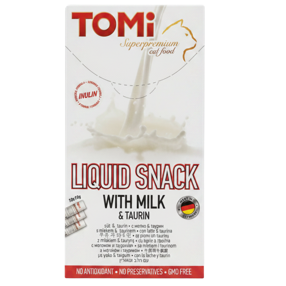 Tomi Super premium Cat Food Liquid Snack With Milk & Taurin 10 * 10 g